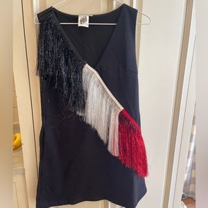Brand New never worn Queen of Sparkles Black Fringe Dress Size Small